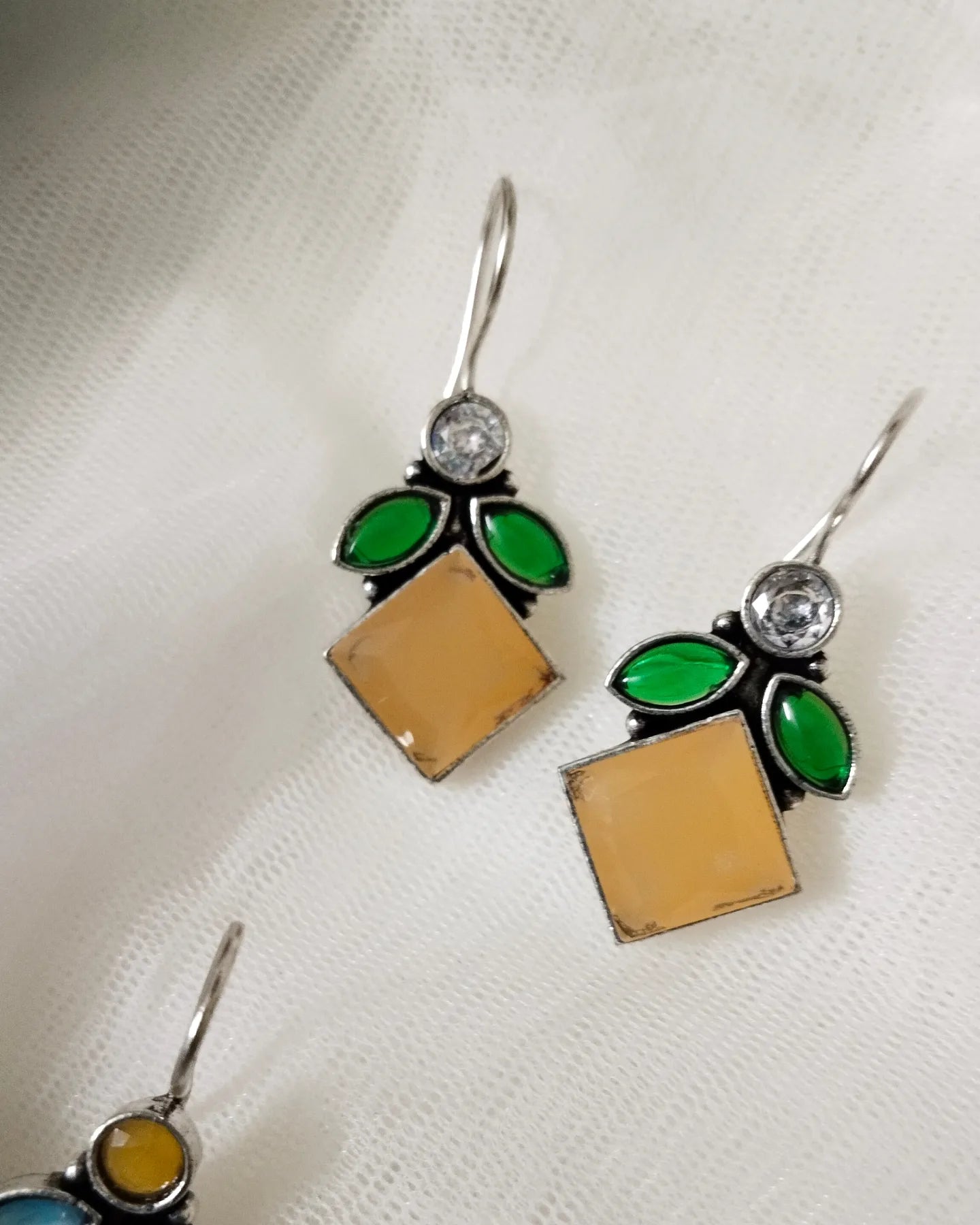 Multi colour silver Replica earrings