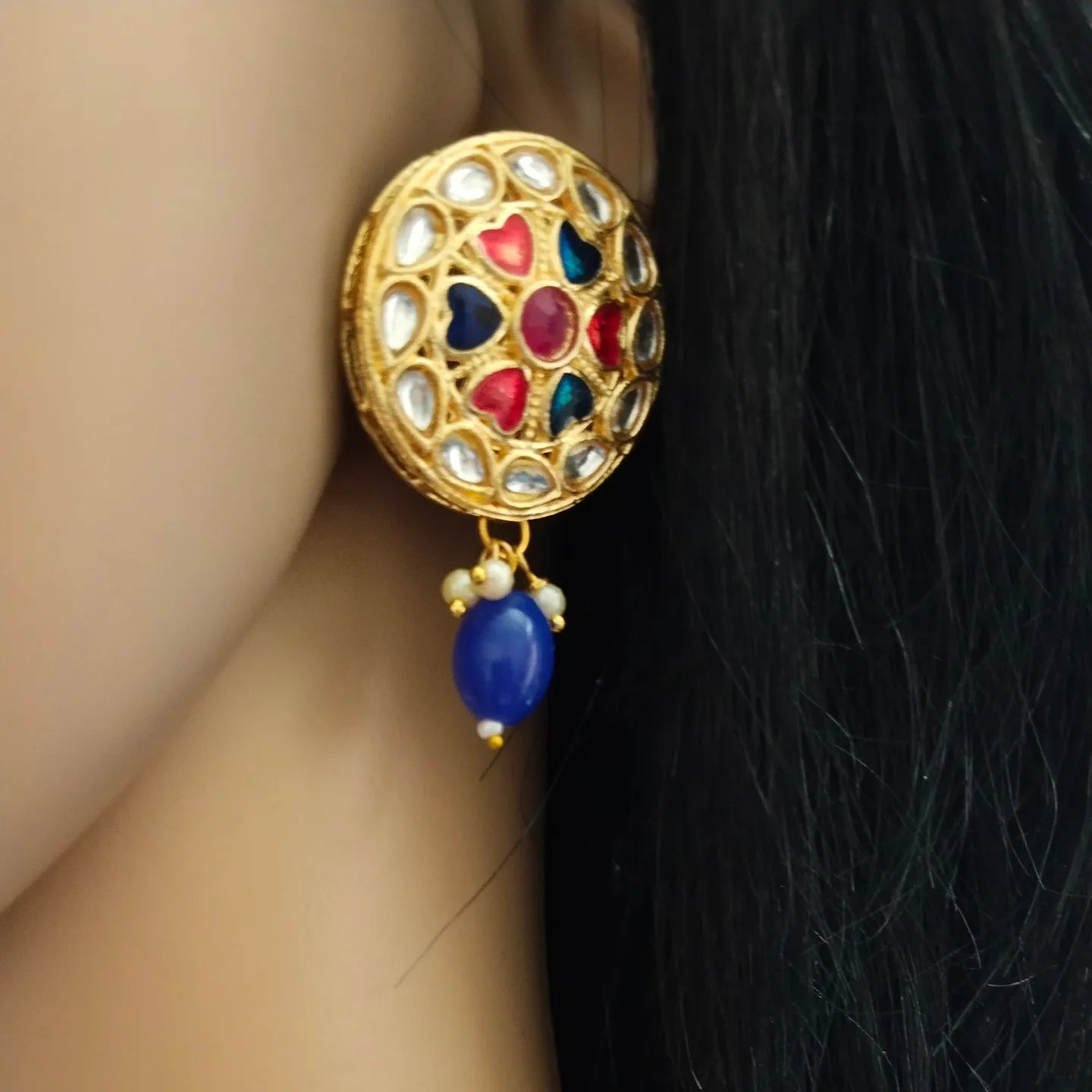 Meenakari pearl choker