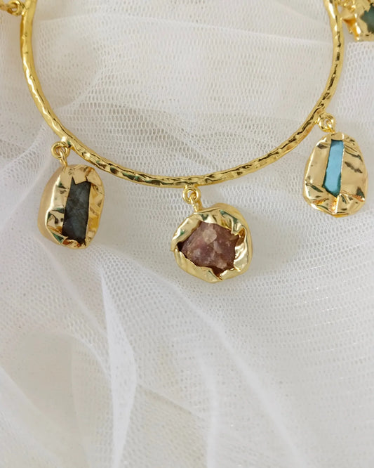 ABK0001 Multi-colored Raw stone Bracelet/Kada