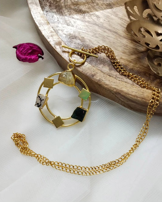 ABL0001 openable chain with druzy stone