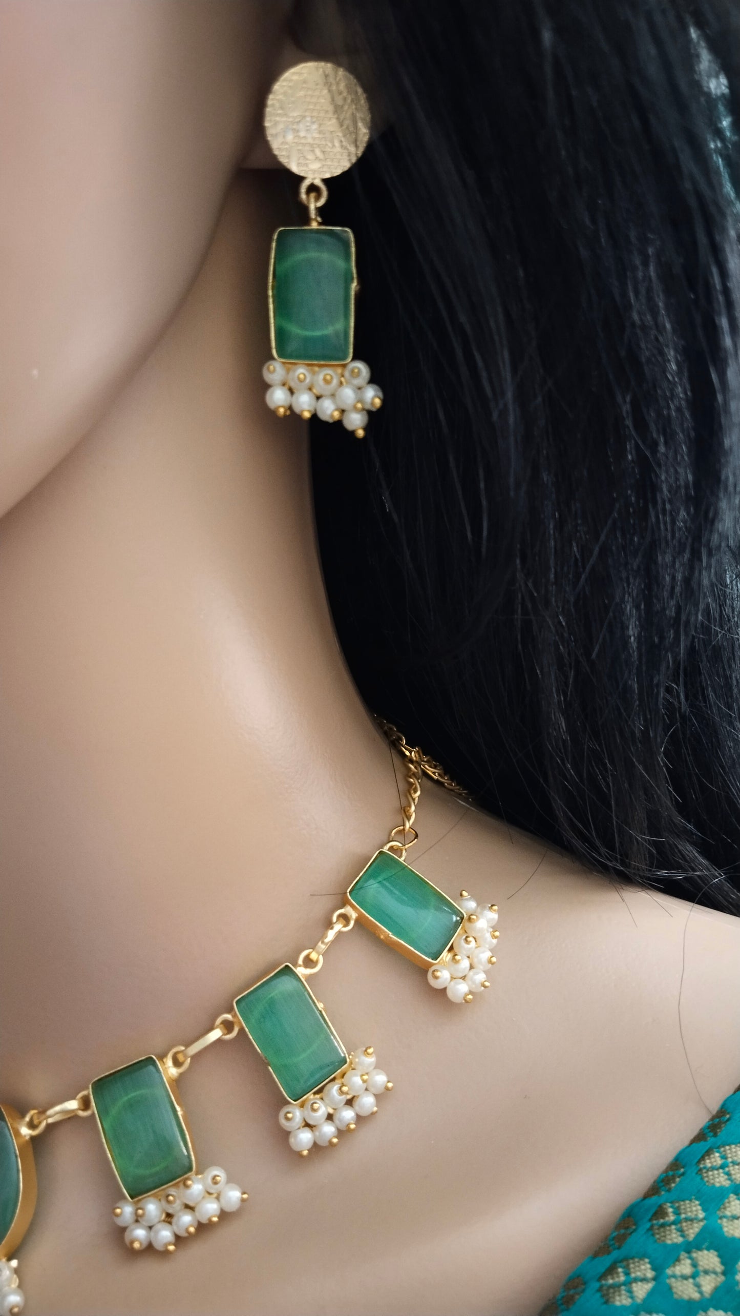 Monalisa rectangle stone neckwears ABN05
