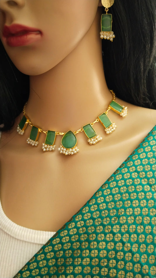 Monalisa rectangle stone neckwears ABN05