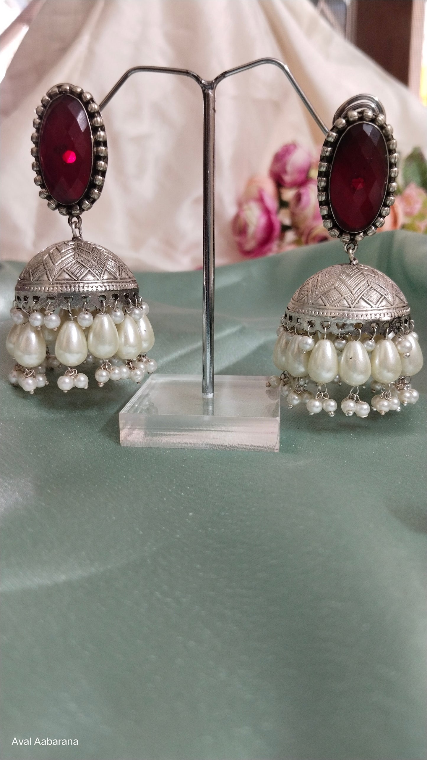 Magnificent silver Replica Jhumka