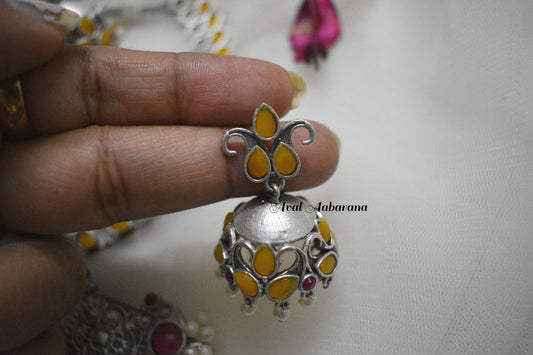 SN01 Silver Replica yellow with pink Neckwear set