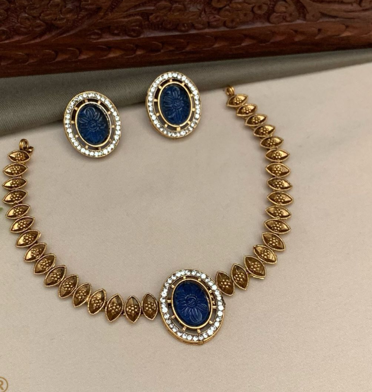 Blue stone traditional Neckwear AT07