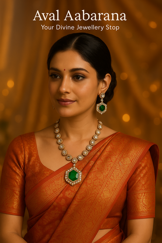 Aval Aabarana jewellery , polki necklace set