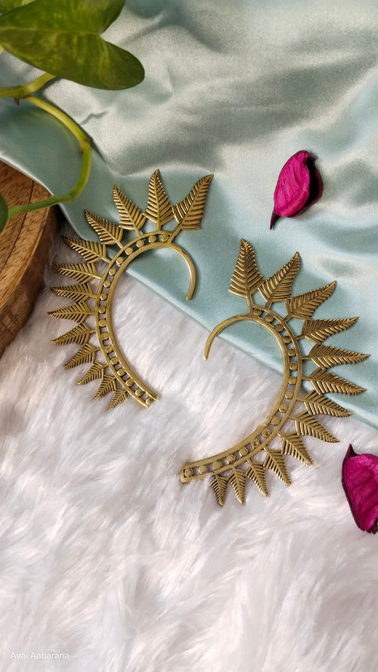 Navya Nair Inspired Ear Cuffs in gold & Silver Tone
