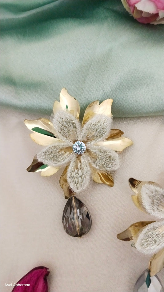 Bold golden flower western earrings