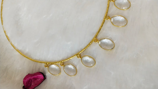 Beautiful White stone charm Hasli choker