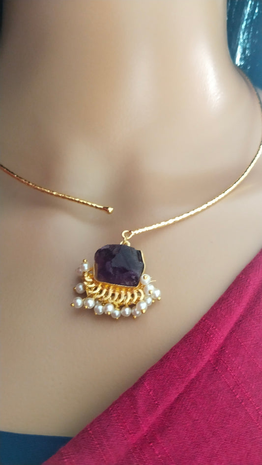 Amethyst stone unique Hasli choker