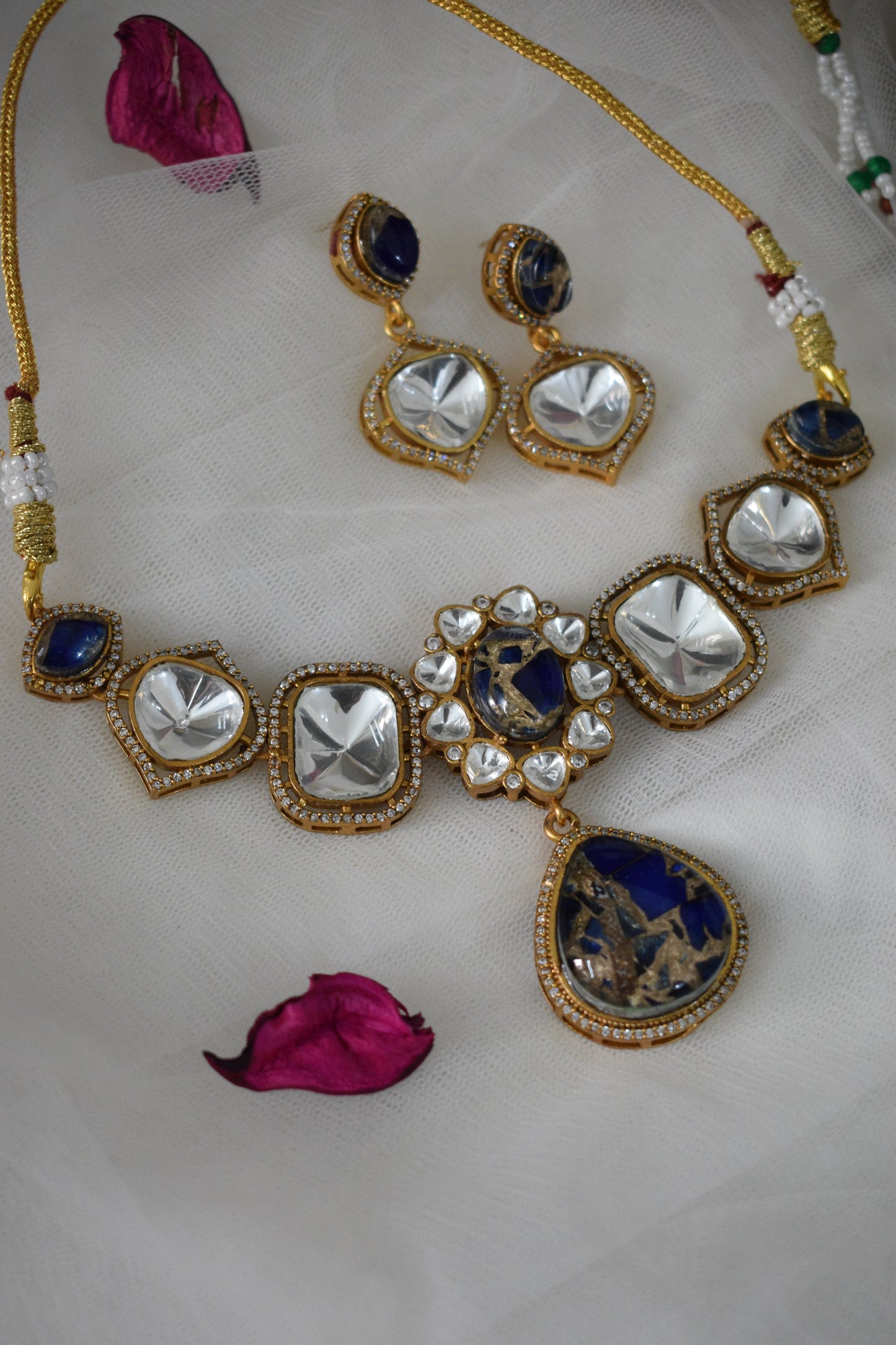 Royal Diamond lookalike polki neckwear sets