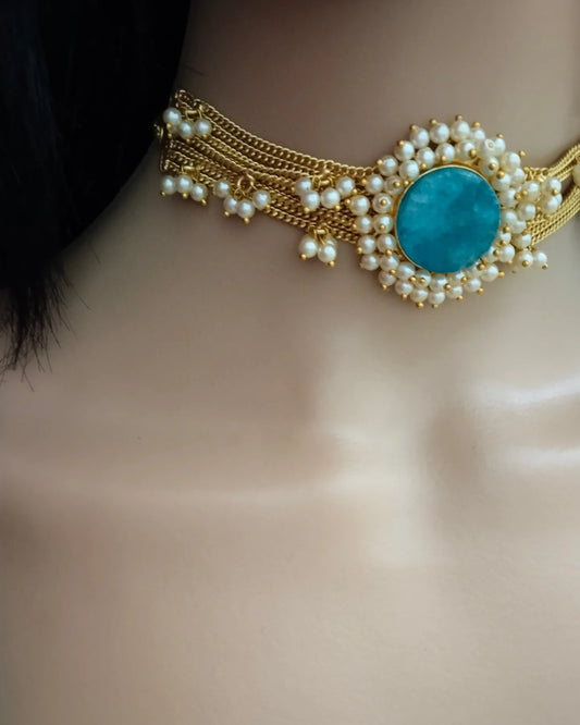 2 in 1 druzy stone bracelet cum choker