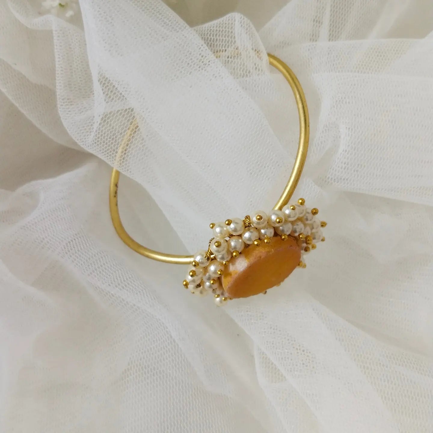 Yellow Druzy stone Bracelet/kada