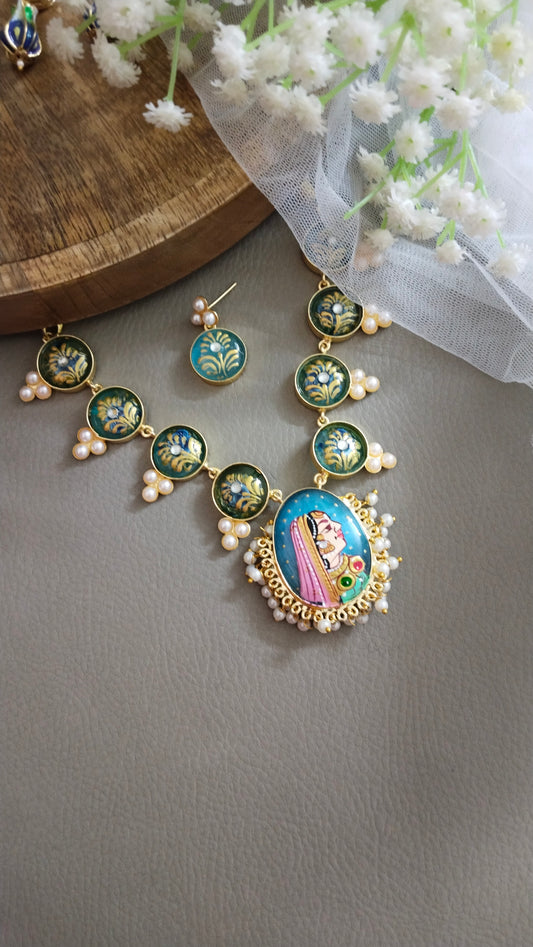 Meenakari hand painted Rani necklace
