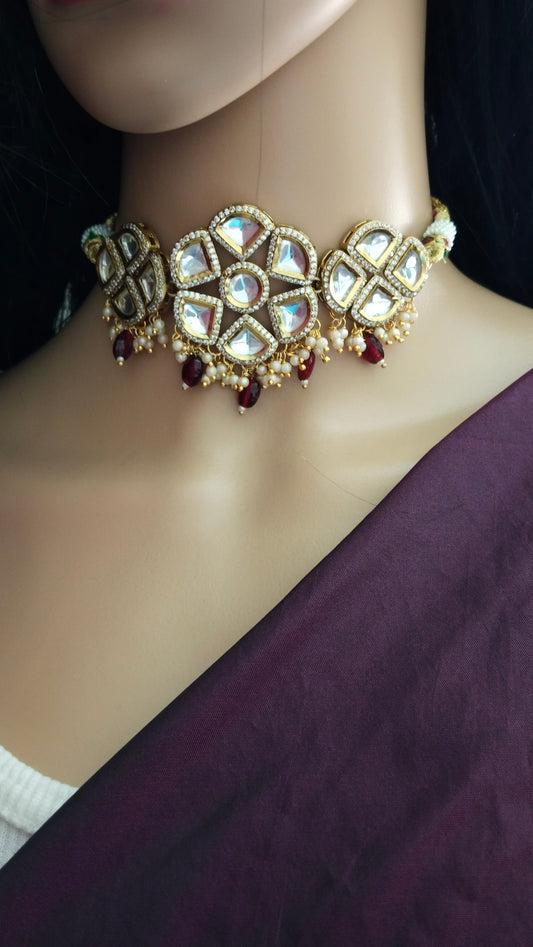 Royal polki choker necklace set