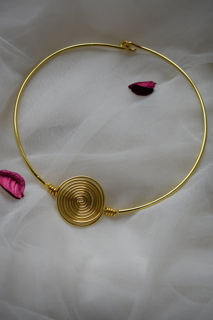 ABH0001 Brass Swirl Hasli choker