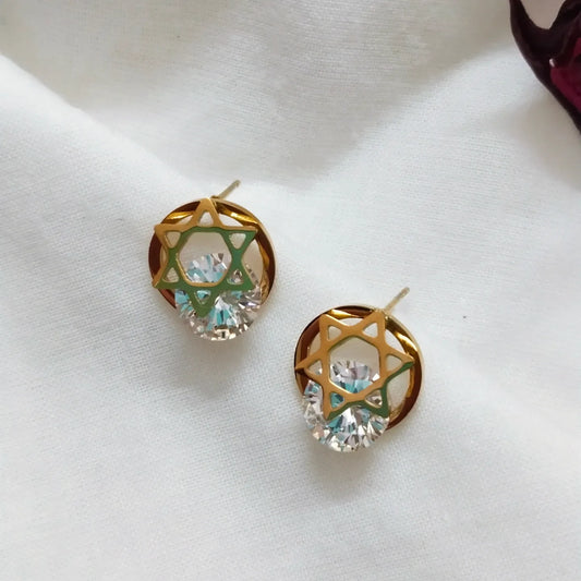 Anti tarnish stainless steel star earrings for women 