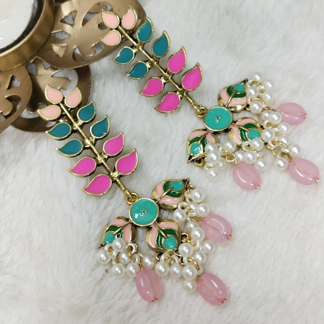 Multicolour enamelled trendy earring