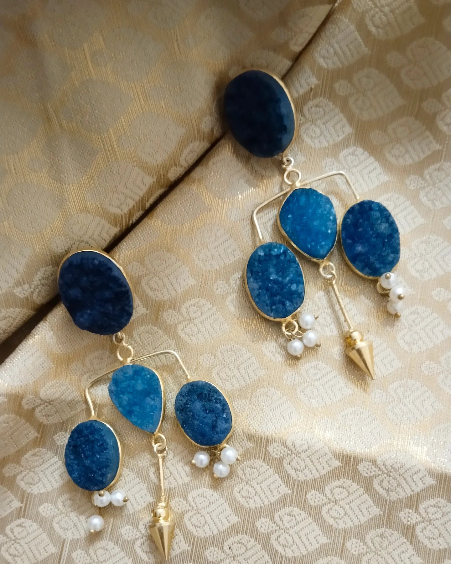 sugar druzy crystal stone earrings