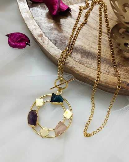 ABL0001 openable chain with druzy stone