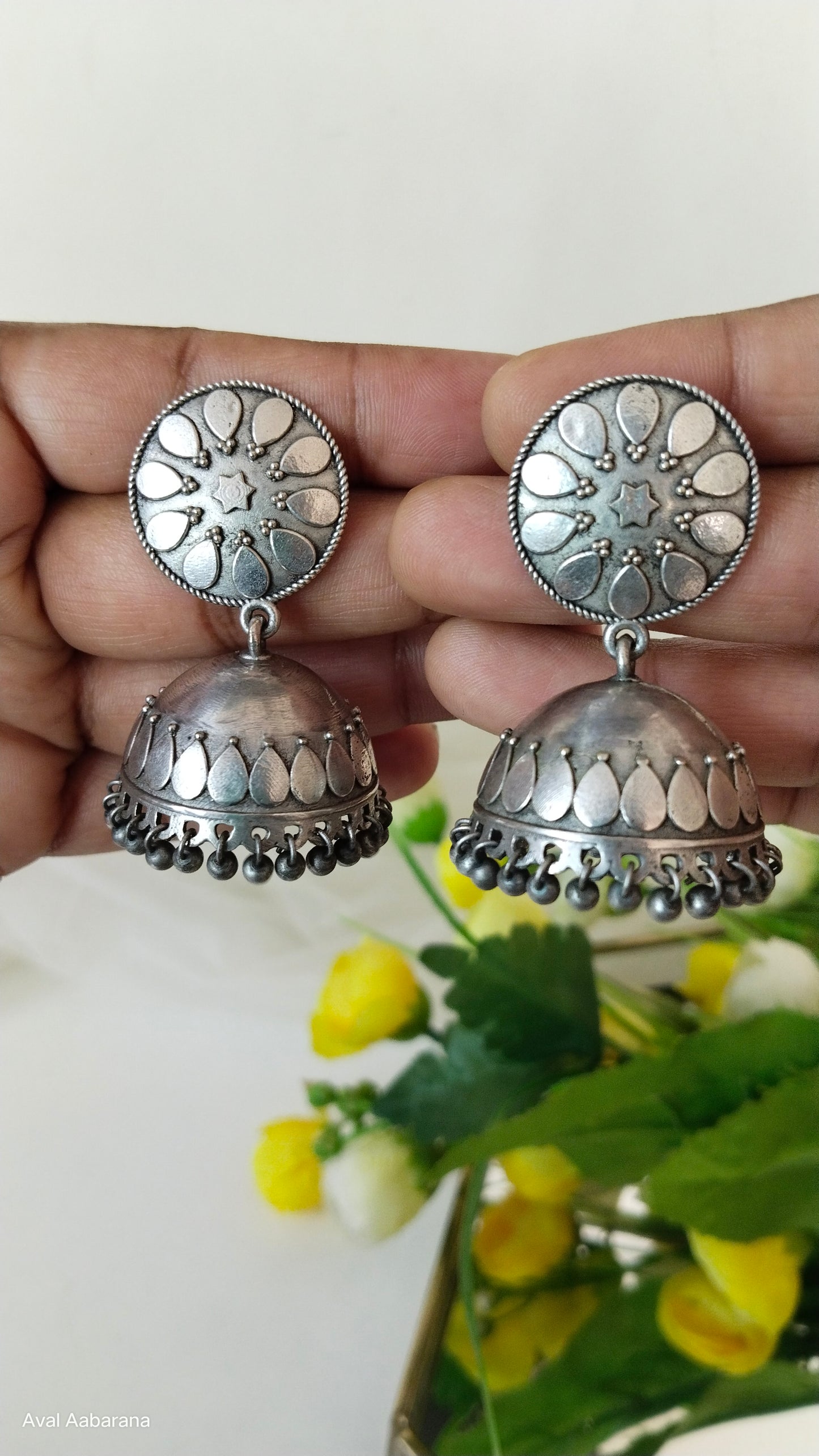 Bold Silver Replica self designed Jhumka