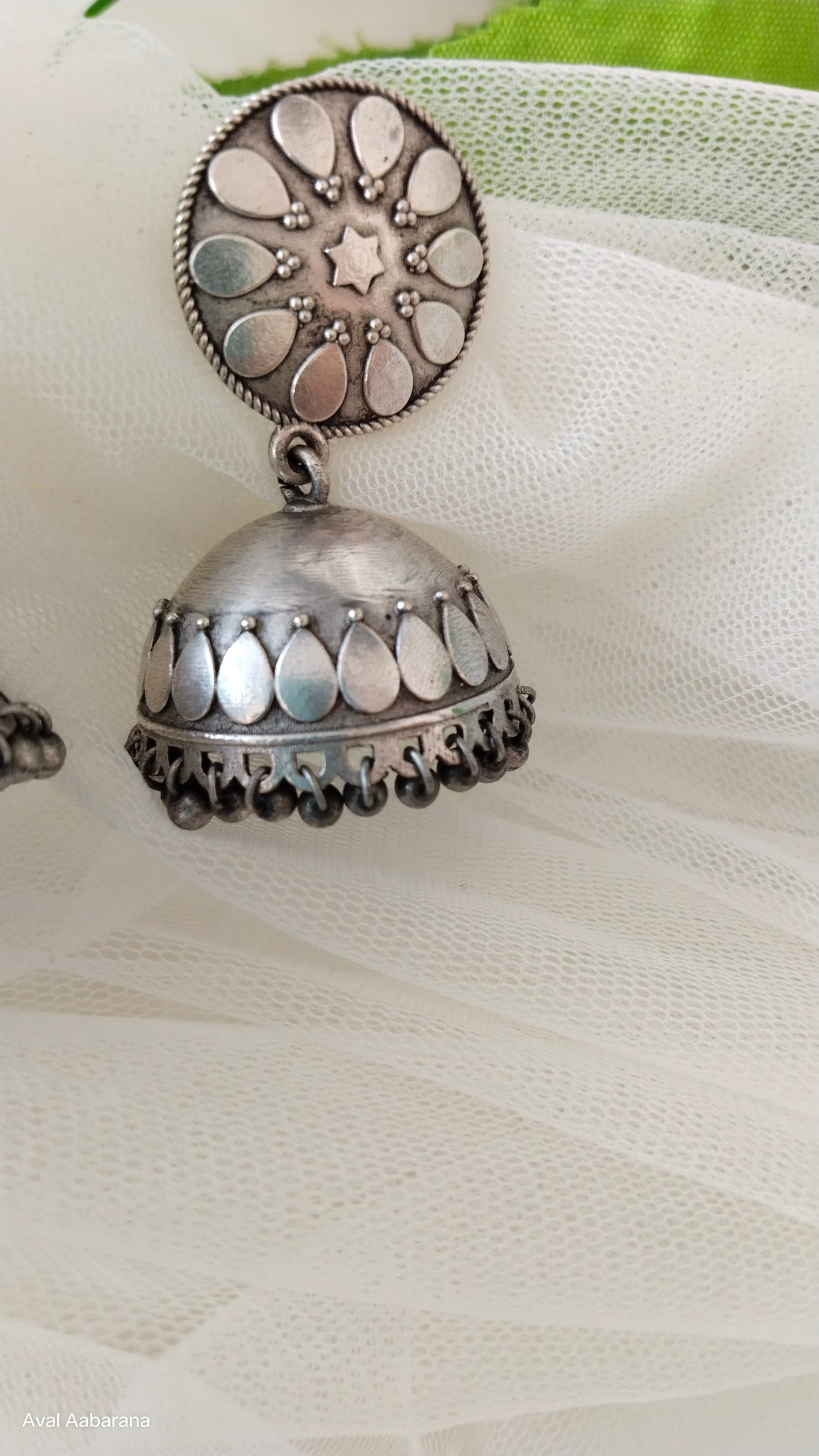 Bold Silver Replica self designed Jhumka