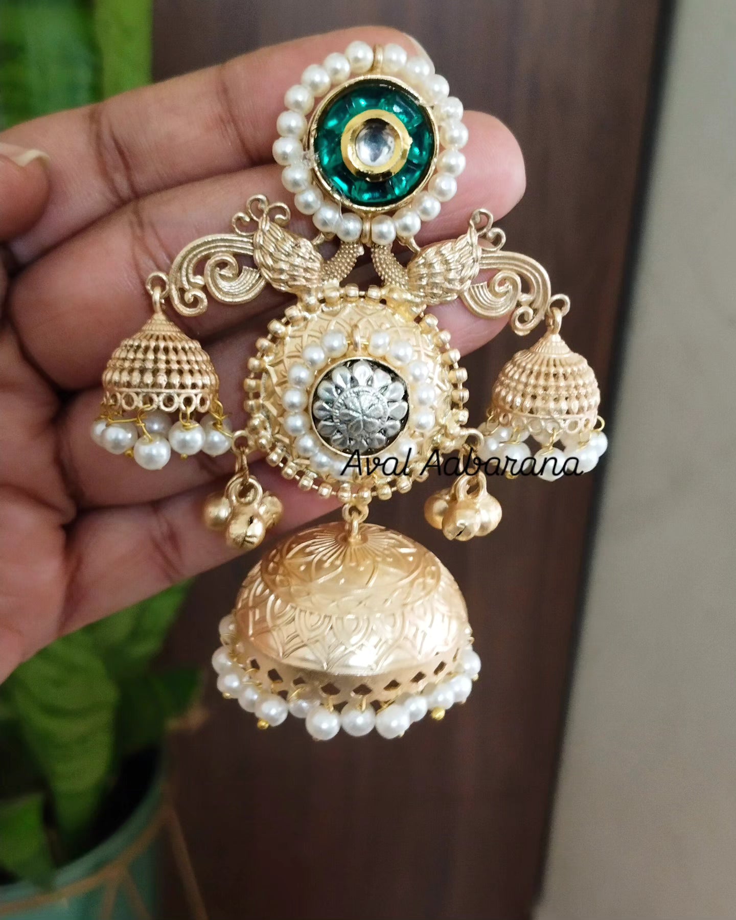 Jyotika inspired 3 Jhumka Brass earrings