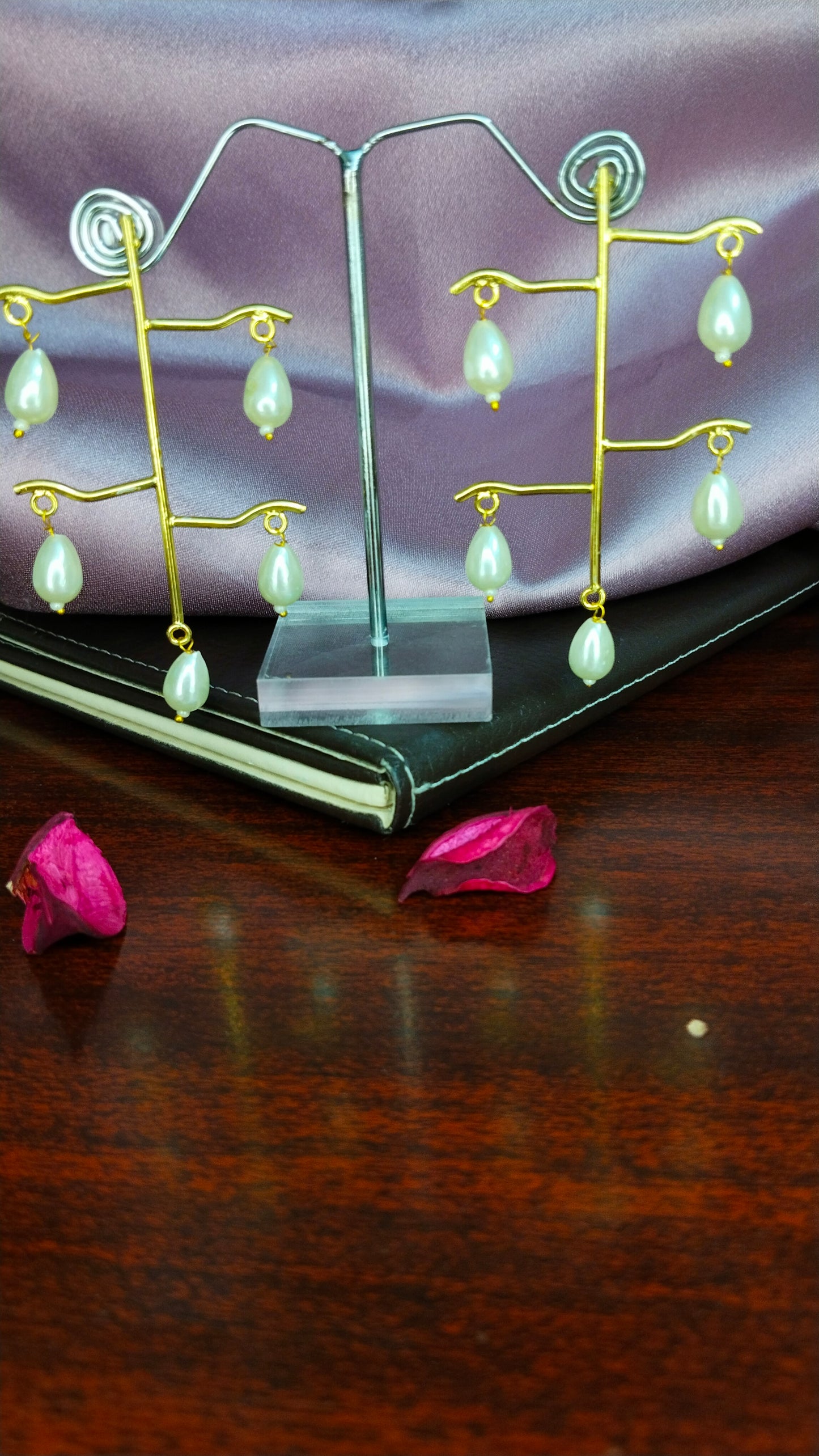 Statement Pearl  Brass earring