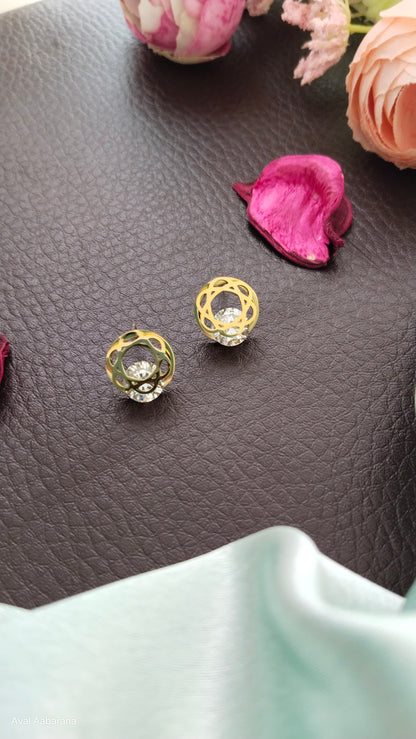 Anti tarnish Stainless Steel diamond look alike Star stud,aval aabarana ,best fashion jewellery brand, brass earrings