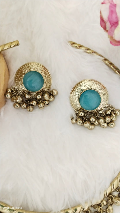 Grand husli  choker with antique designs & monalisa stone