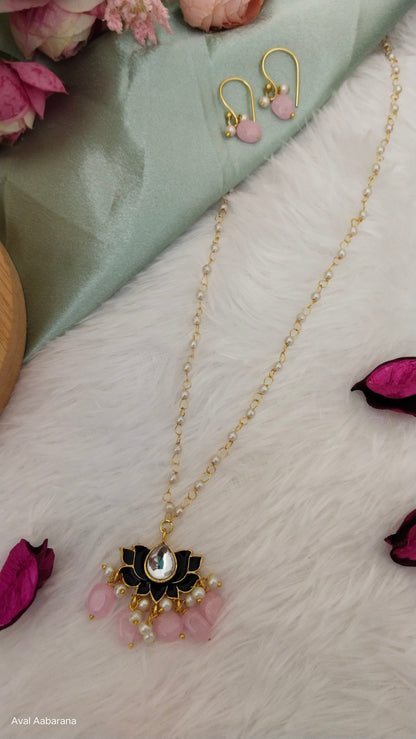 Kids Pretty meenakari & kundan pendant chain