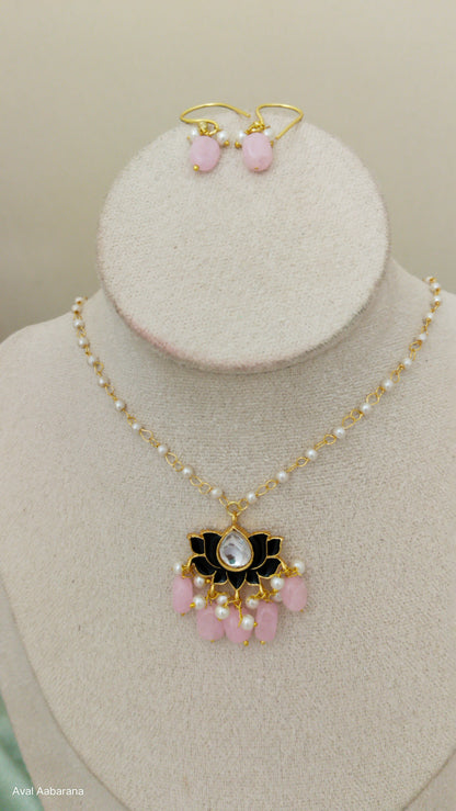 Kids Pretty meenakari & kundan pendant chain