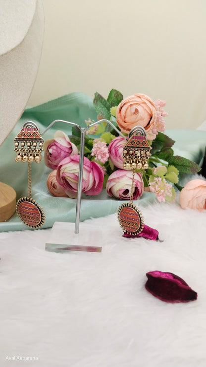 Embellished  trendy antique tone Indo western earring