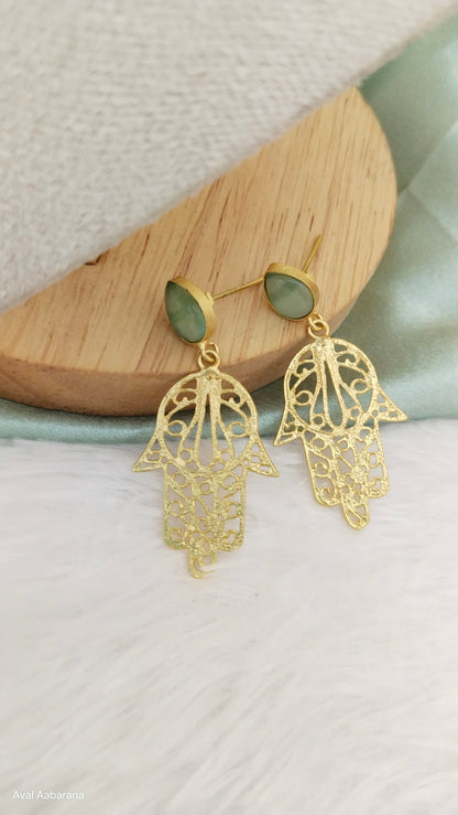 cute turquoise weightless monalisa stone hand kid's Earring