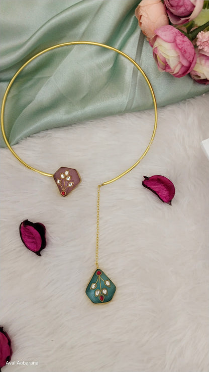 Pink & turquoise monalisa stone unique Husli