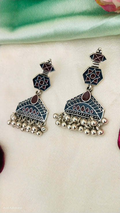 Swetha earring-1, Enameled fashion earrings