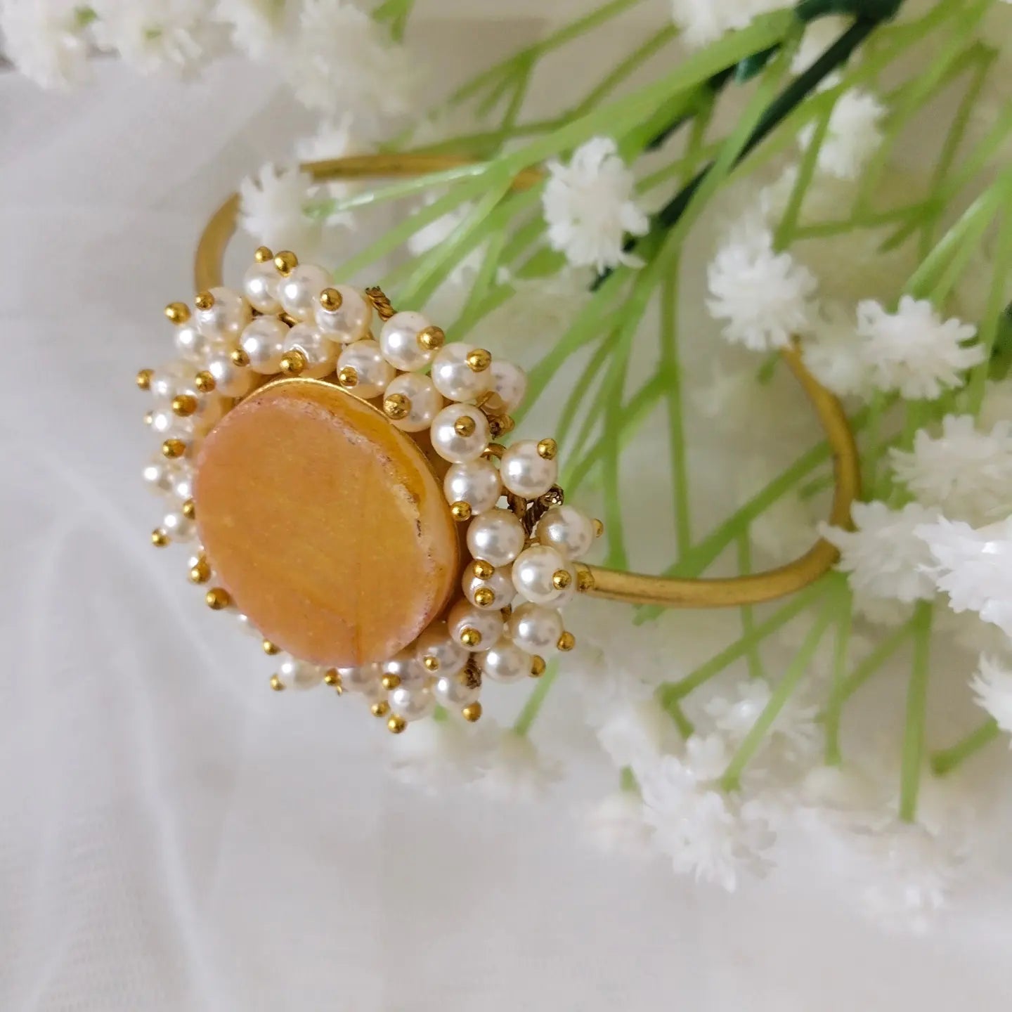 Yellow Druzy stone Bracelet/kada