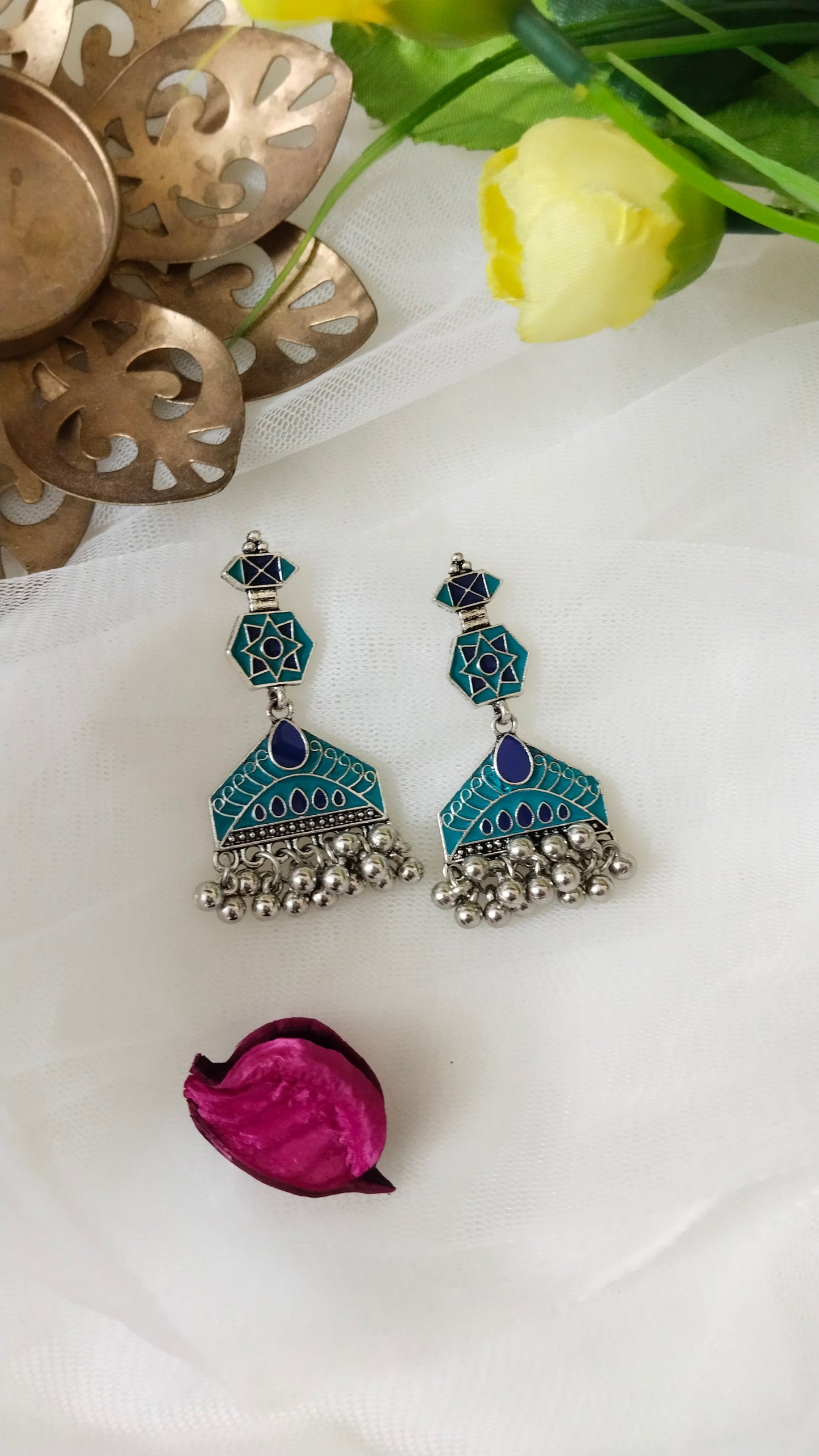 Swetha earring-1, Enameled fashion earrings
