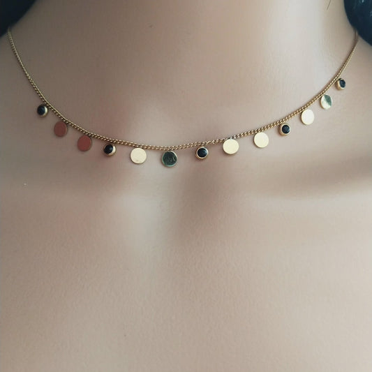 Anti tarnish stainless steel dainty neckpiece
