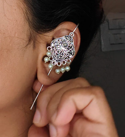 Saraarjun-Silver Replica Ear cuff