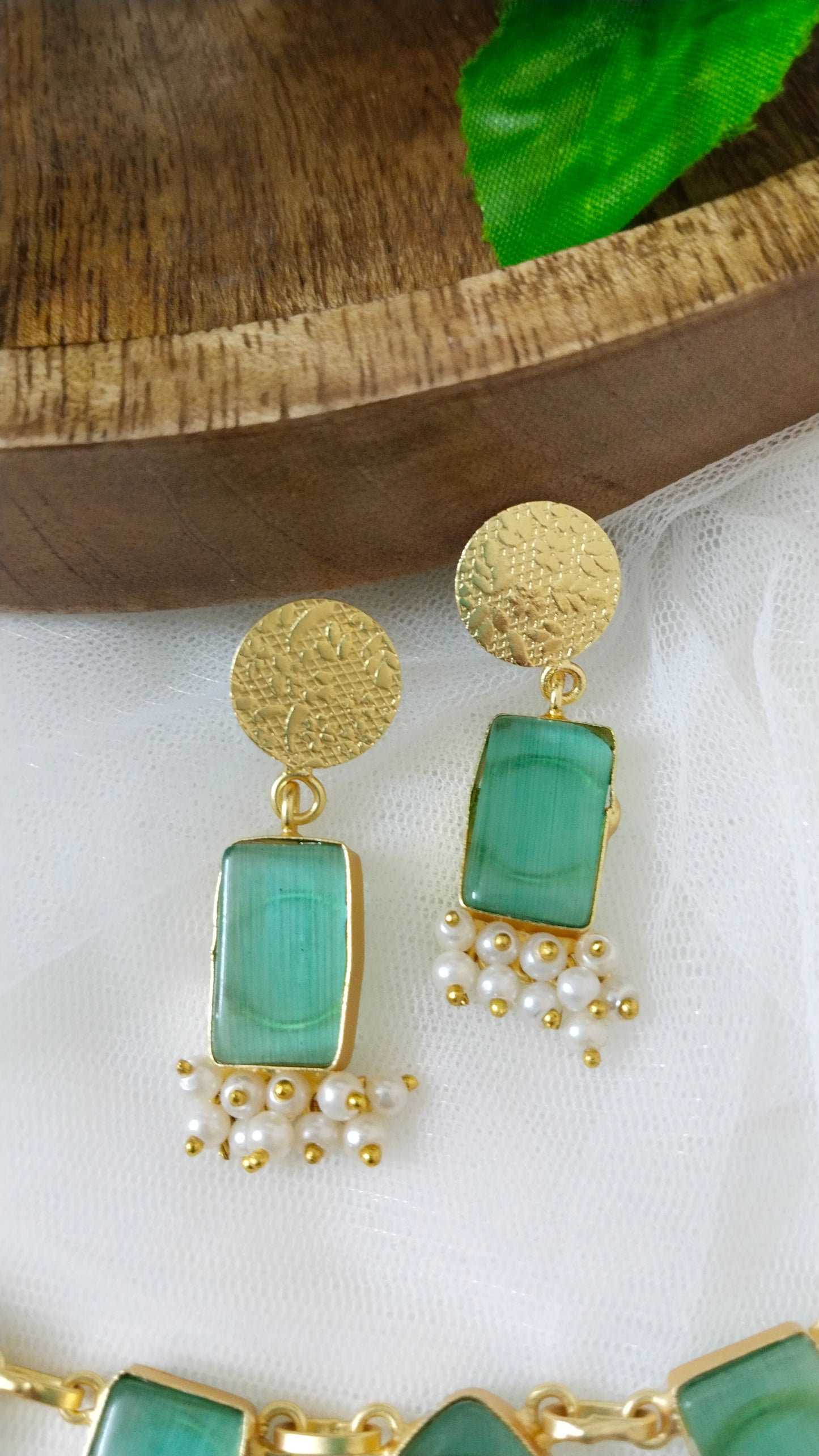Monalisa rectangle stone neckwears ABN05