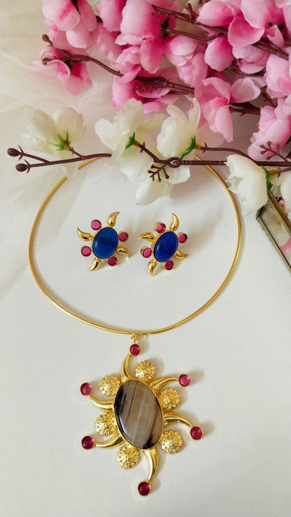 Sun shaped husli with elephant Hasli ABN11