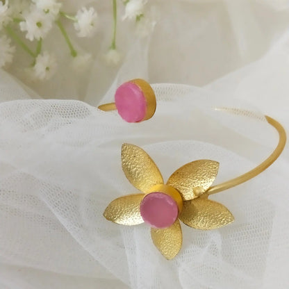 Unique flower shape with druzy stone Bracelet/Hand cuff/kada