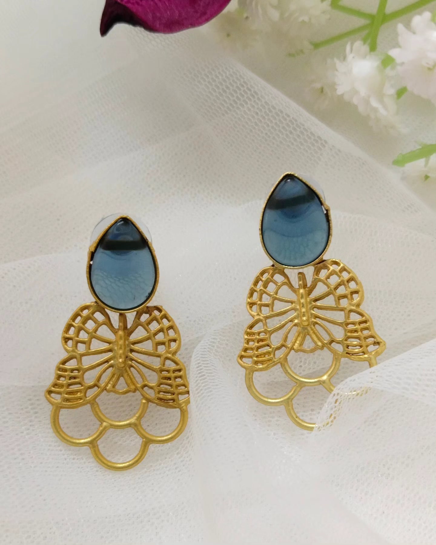 Pretty Butterfly Brass earrings