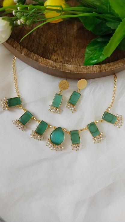Monalisa rectangle stone neckwears ABN05
