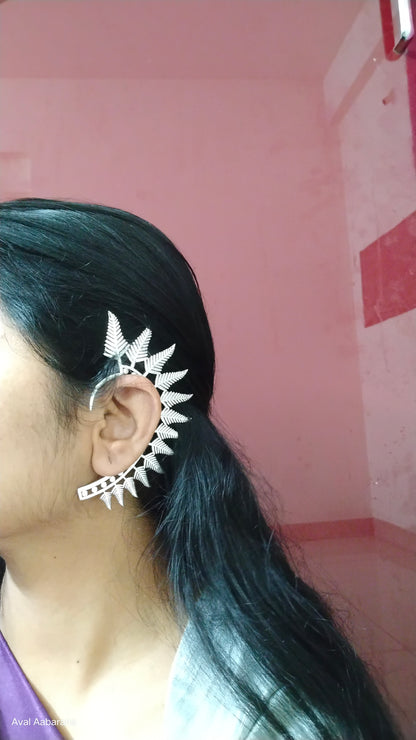 Navya Nair Inspired Ear Cuffs in gold & Silver Tone