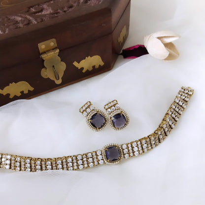 Diamond look alike choker