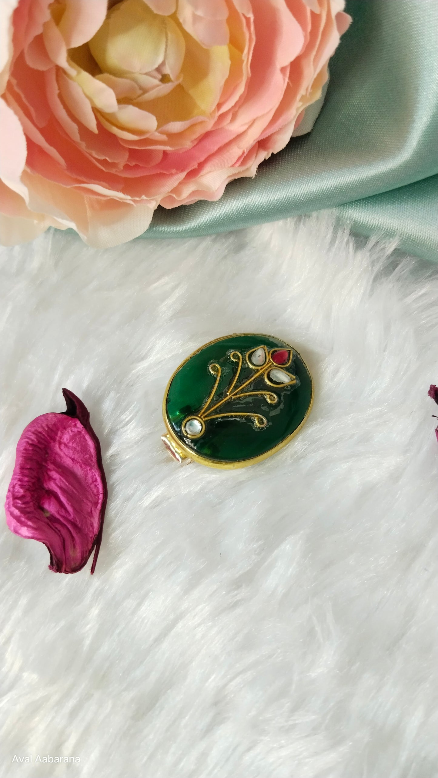 Beautiful stone settled pure Brass Hair clips for kids & adults