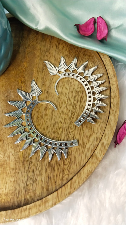 Navya Nair Inspired Ear Cuffs in gold & Silver Tone