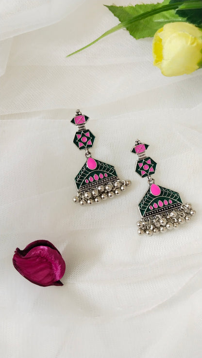 Swetha earring-1, Enameled fashion earrings